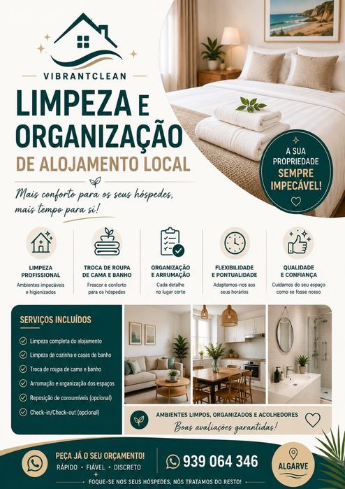Limpezas e manutenção em Alojamento local