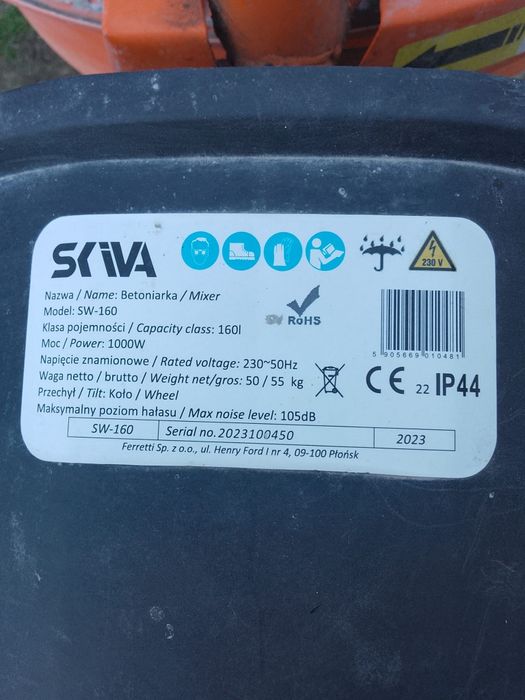 Sprzedam betoniarkę 160 l