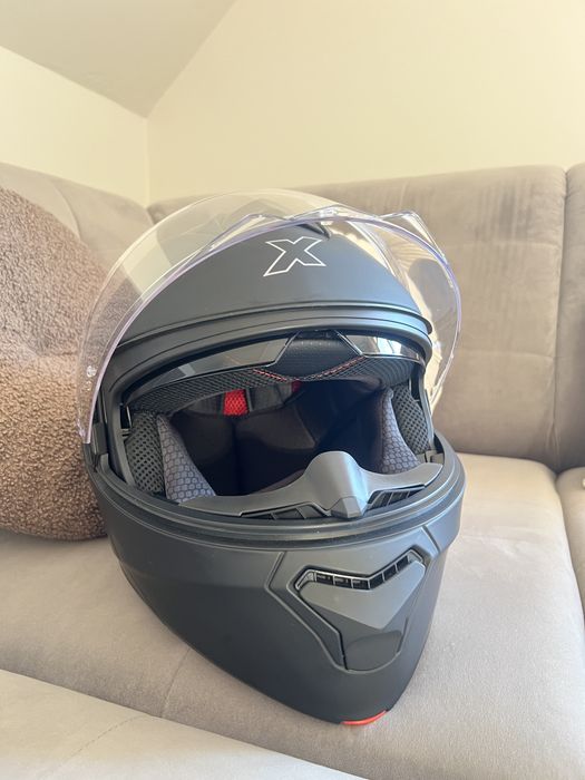 Kask motocyklowy szczękowy Roxar Paname Evo Czarny Mat (Rozmiar L) – Stan bdb!
