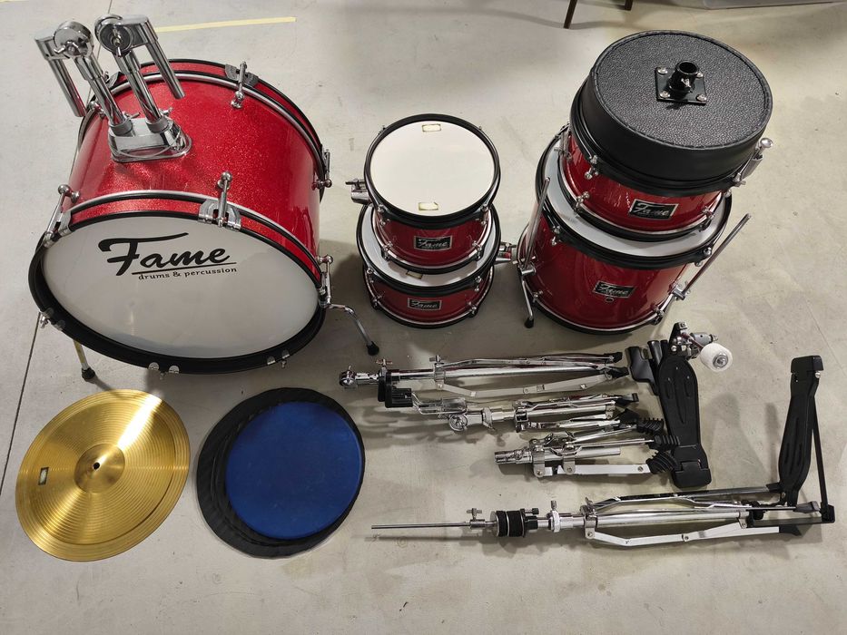 BATERIA Junior - Fame JBJ1049A "Elias" Junior 5-Piece Drum Kit (Red)