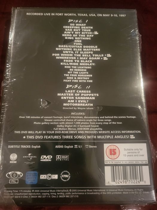 DVD Duplo Metallica - Cunning Stunts (2-Disc Set / Novo Selado)