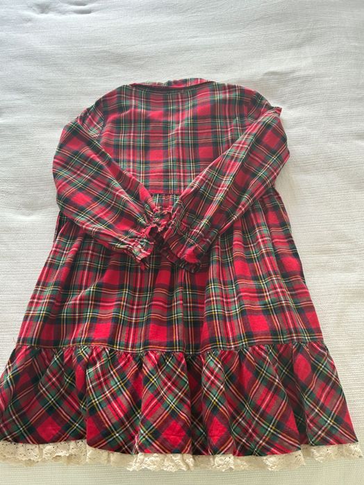 Vestido xadrez vermelho criança