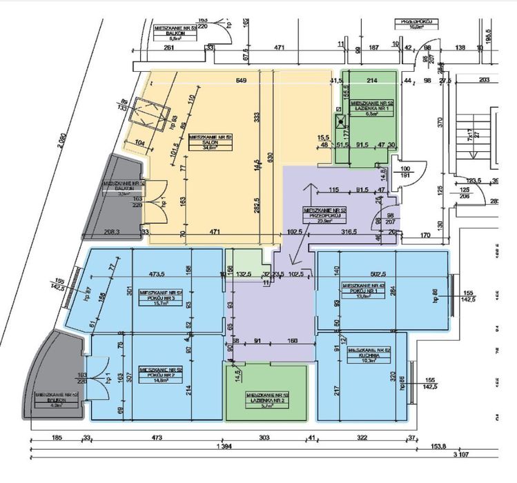 Mieszkanie centrum 4 sypialnie 2 łazienki 2 miejsca w garażu