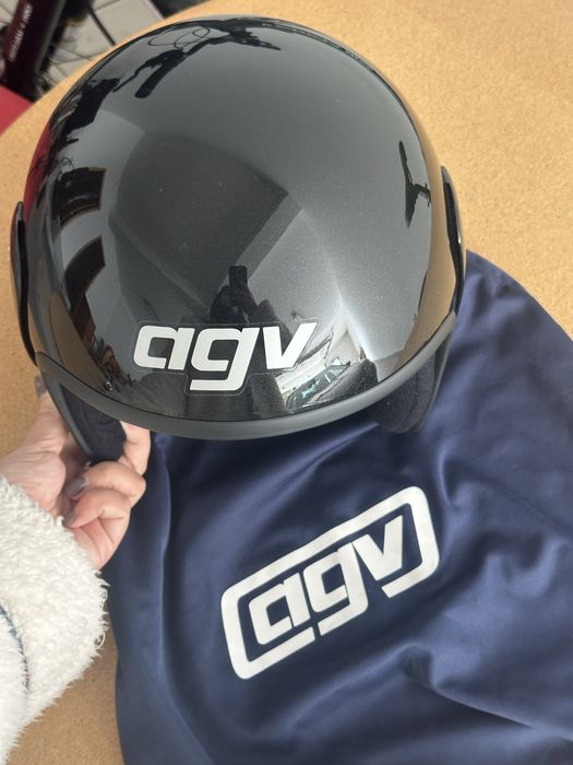 Capacete Mota AGV Junior Open preto – Motorcycle Helmet – Como novo