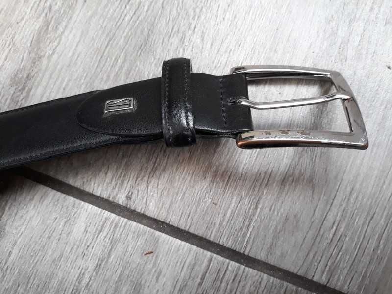 Czarny Włoski skórzany pasek SF