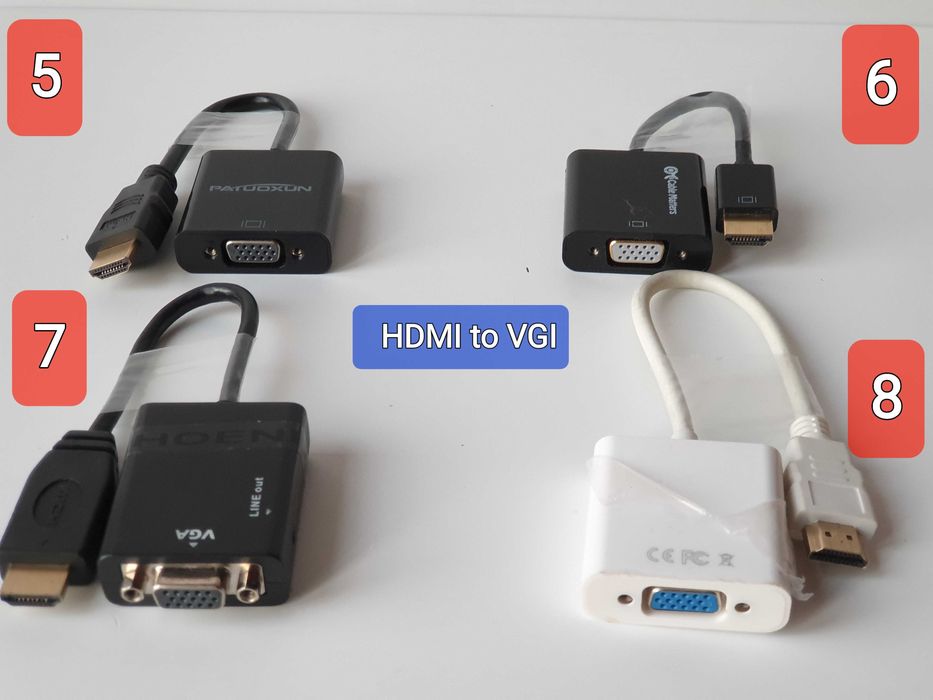 адаптер Mini DisplayPort Thunderbolt HDMI/VGA/DVI/DisplayPort/1-32ШТ