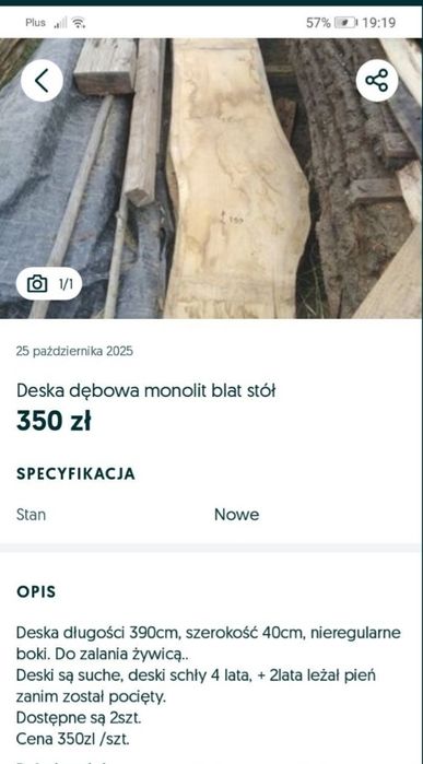 Deski dębowe monolity