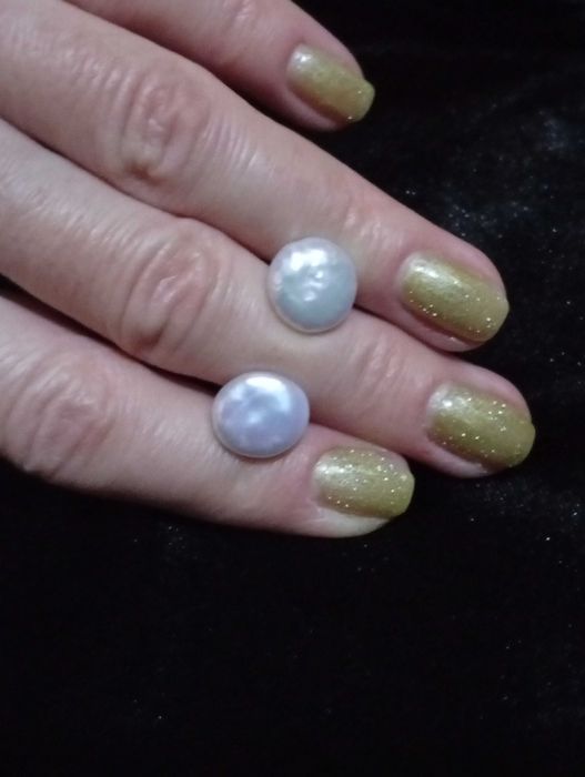 Серьги гвоздики натуральный жемчуг 925