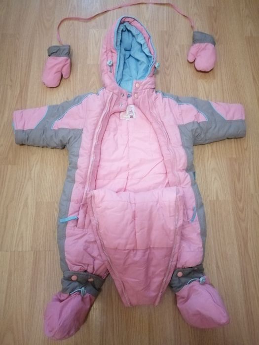 Комбинезон человечек для новорожденной девочки зимний на рост 68 см