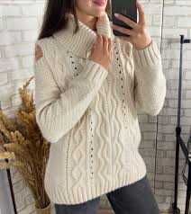 В'язаний косами теплий светр-найкращий подарунок на Новий Рік і Різдво