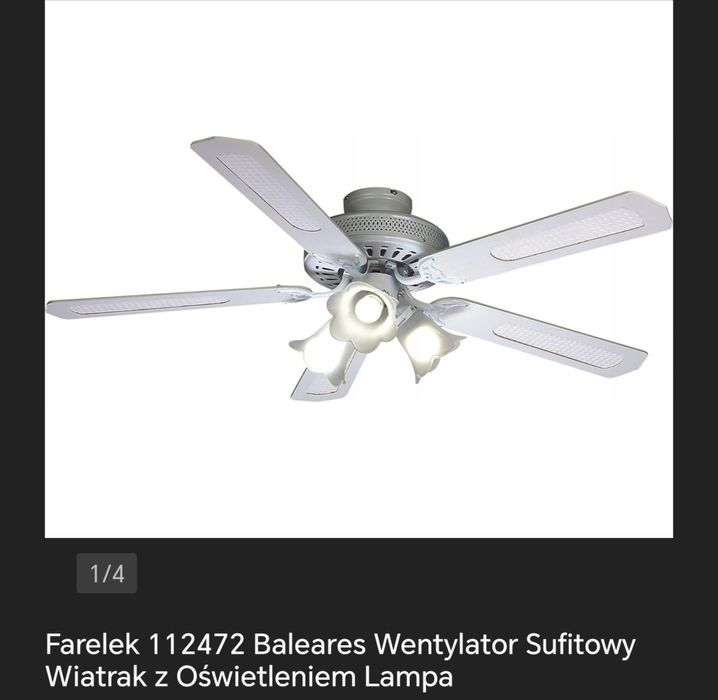 Klosz szklany do wentylatora sufitowego Farelek Baleares
