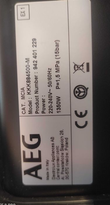 Ekspres pod zabudowę AEG