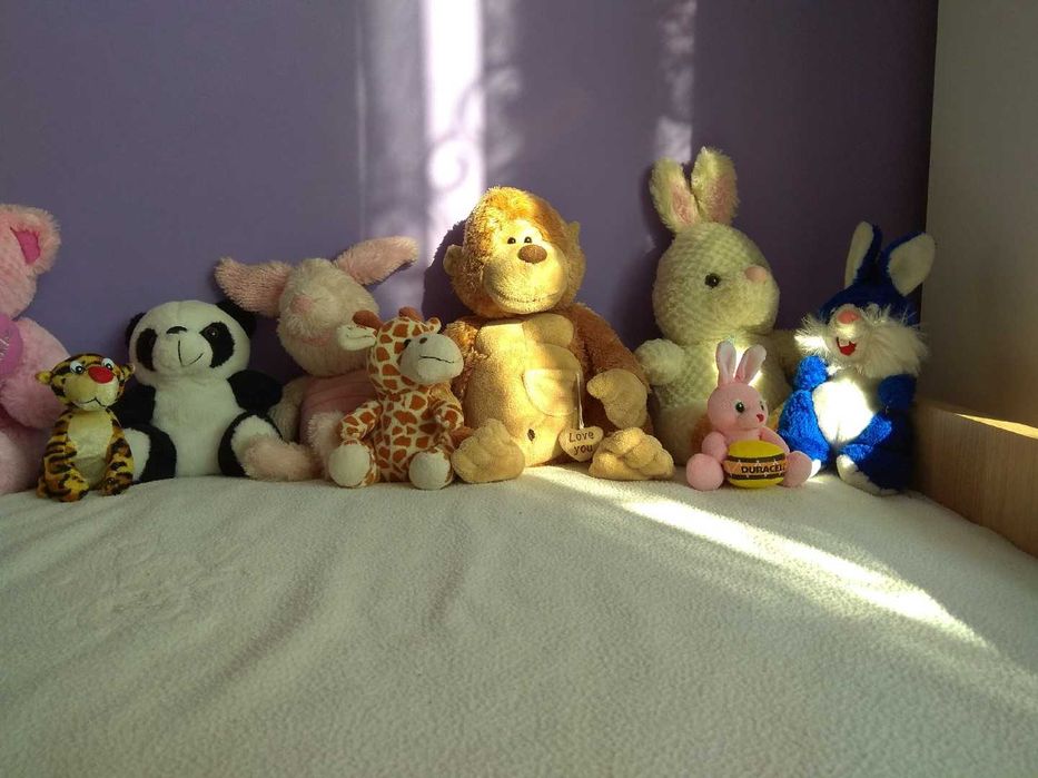 Maskotki 8szt. króliczki małpka prosiaczek panda tygrysek żyrafa