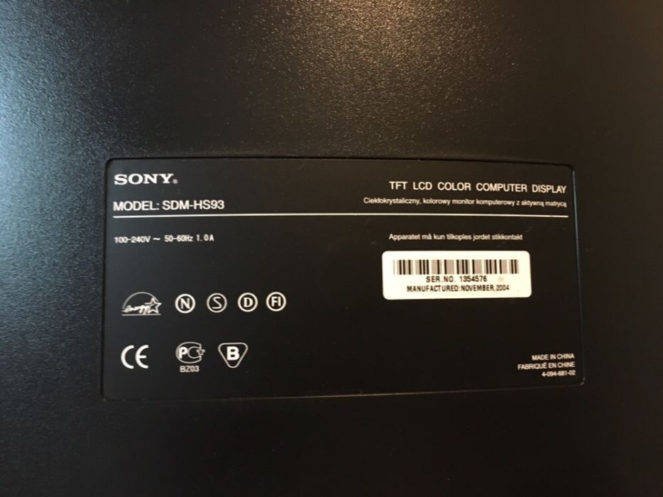 Monitor Marca Sony64286043574787120