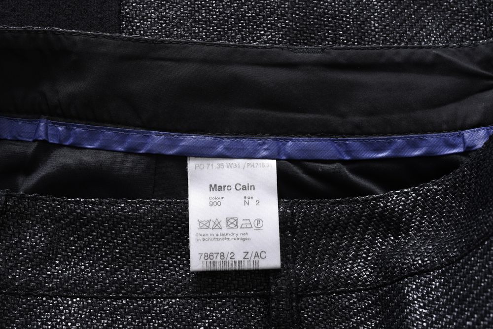 MARC CAIN elegancka czarna spódnica ołówkowa z połyskiem 36 38
