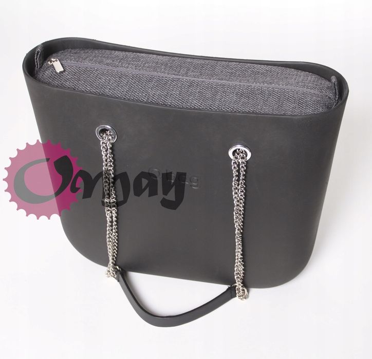 organizer OBAG STANDARD struktura grafit Elegancki 2 kieszenie OMAY