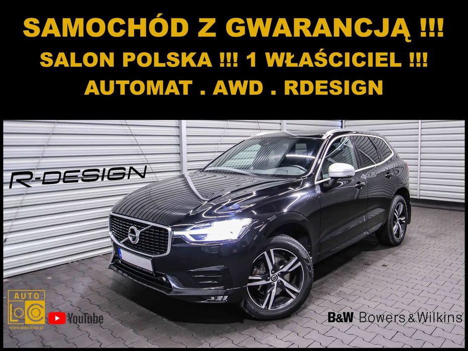Volvo XC 60 R DESIGN + TOP WERSJA + Salon POLSKA + 1 Właściciel !!!