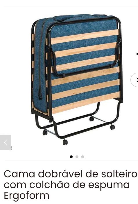 Cama dobrável de solteiro com colchão de espuma Ergoform