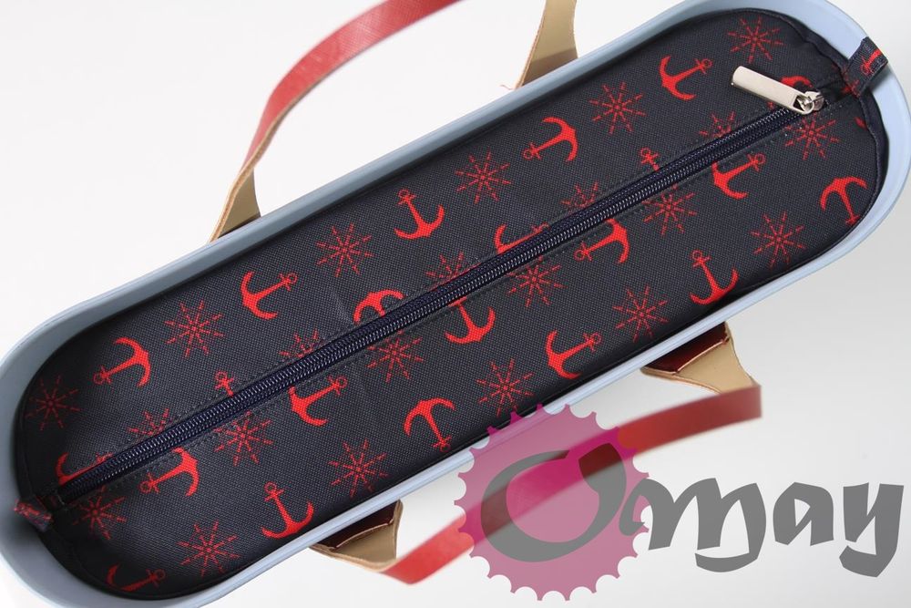 Granatowy organizer do OBAG MINI kotwice granat czerwony wkład OMAY