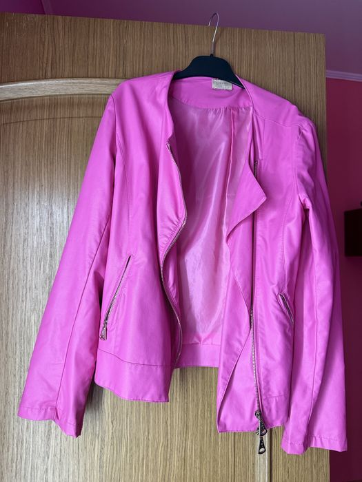 Шкіряна курточка рожева