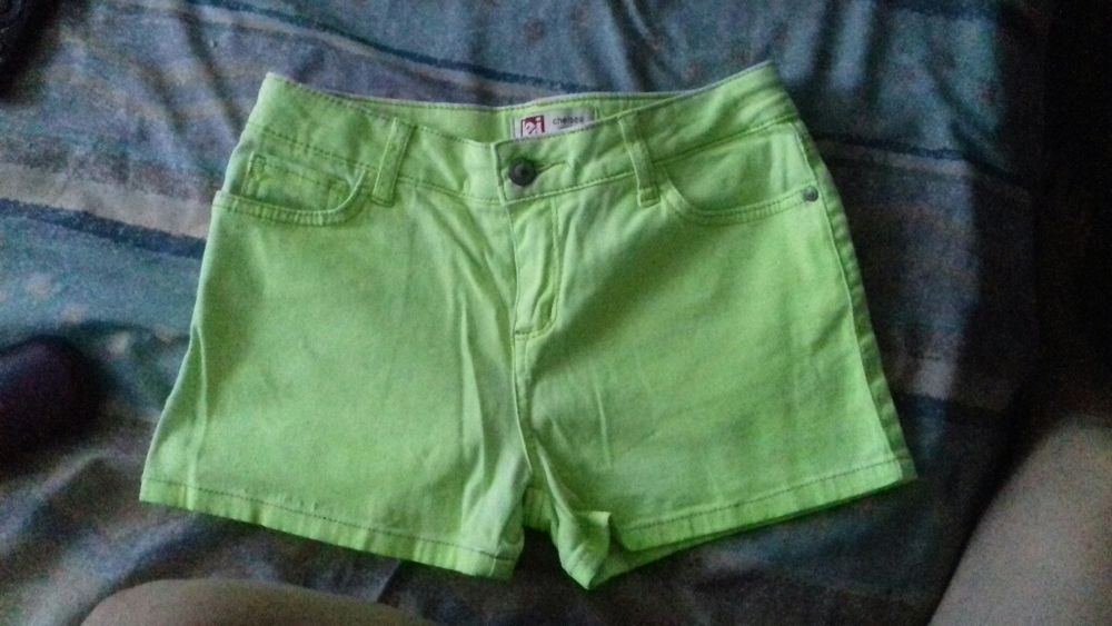 spodenki jeans  seledynowe