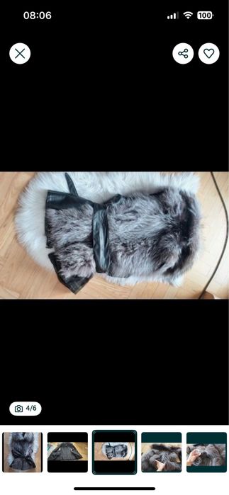 Futro kamizelka lis srebrny