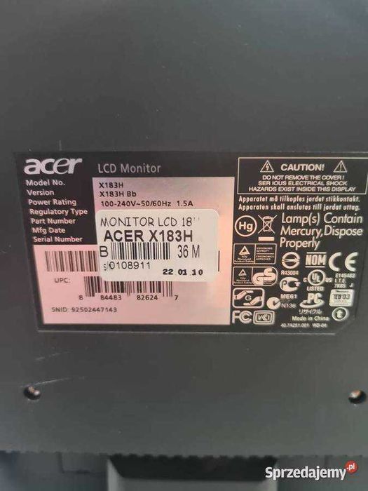 Monitor Acer X183H