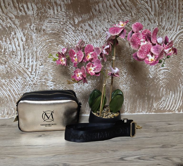 Torebka Damska Massimo Contti Czarno- Złota