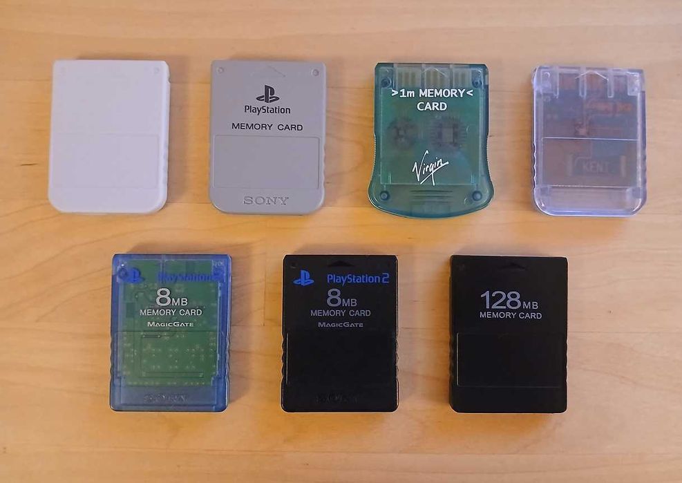 Karty pamięci do konsol Sony Ps1 i Ps2 - kolorowe