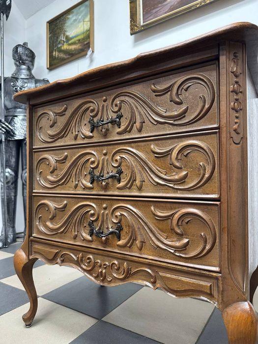 Приліжкова тумба комод Луі кабріоль резьба дерево 4096