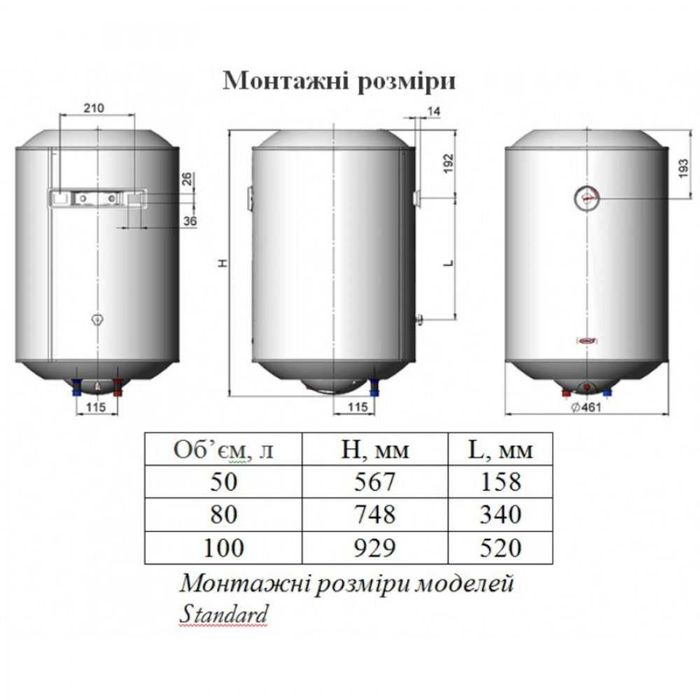 Водонагрівач Novatec Standard  80 NT-S, шт