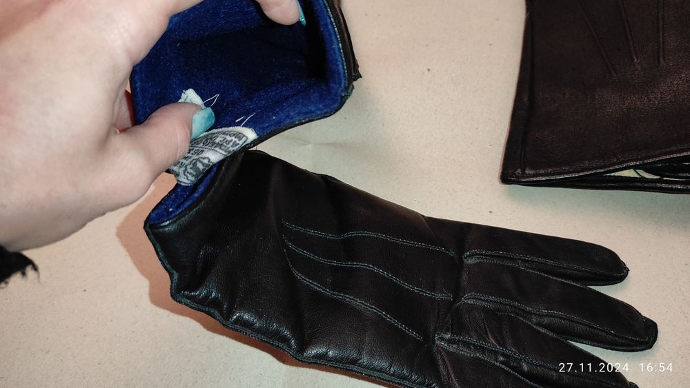 Мужские новые перчатки натуральная кожа зима