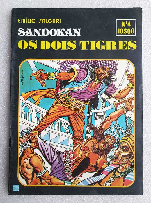 Antigo Livro BD ~ "Sandokan - Os Dois Tigres" ~ nº4 ~ Agencia Portuguesa de Revistas ~ 1977