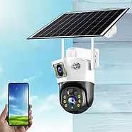 Уличная WiFi камера видеонаблюдения с солнечной панелью