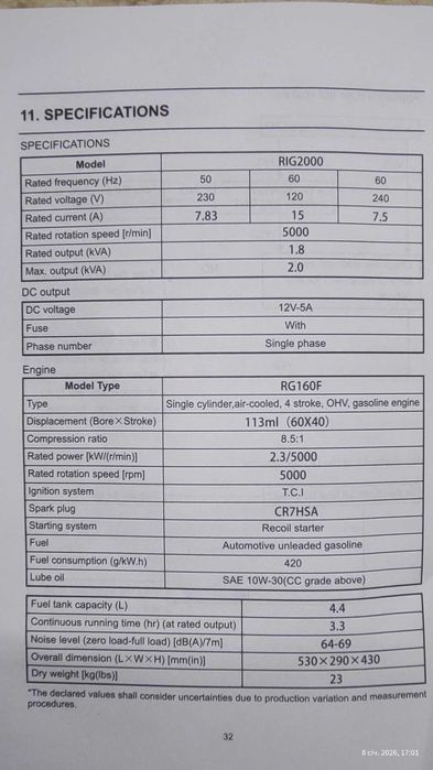 Продам Генератор Dehray RIG 2000 2кВт