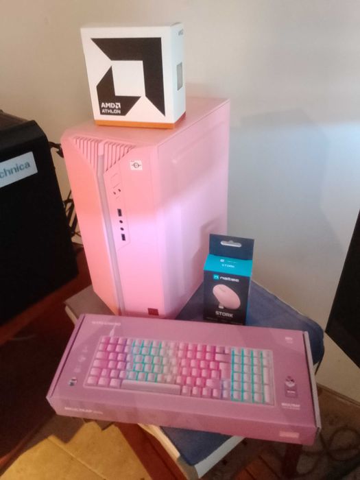 Computador Rosa de mesa novo com garantia montado por min