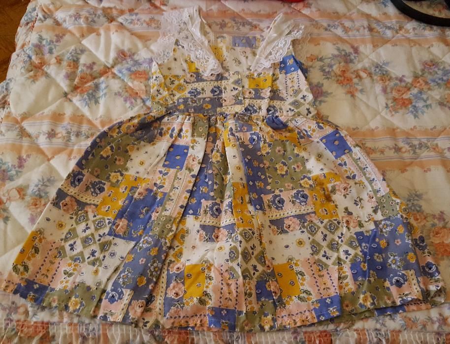 vestido para menina de 4 anos - cerimonia - azul / rosa / laranja