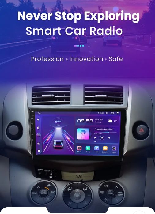 Rádio 9" android Toyota Rav4 de 2005-13 CARPLAY WIFI GPS