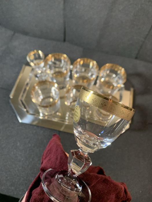 Serviço de Whisky e Licor em Cristal de Chumbo 24% e Ouro (CONJUNTO IMACULADO)
