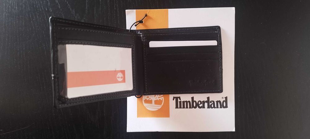 Carteira masculina Timberland em pele (novo)