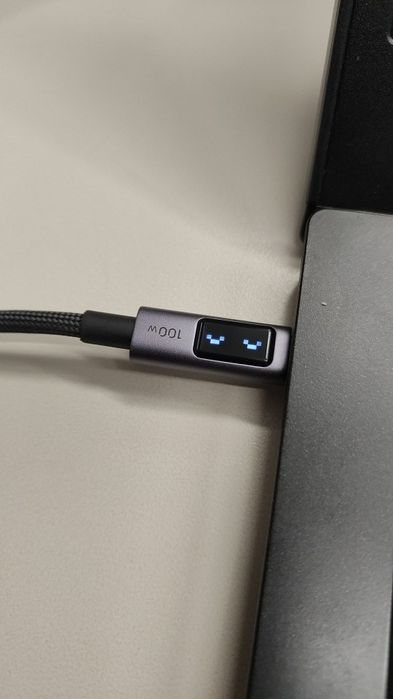 Кабель Ugreen Uno L509 USB-C - USB-C PD 3.0 100W 5A LED-дисплей 1 м