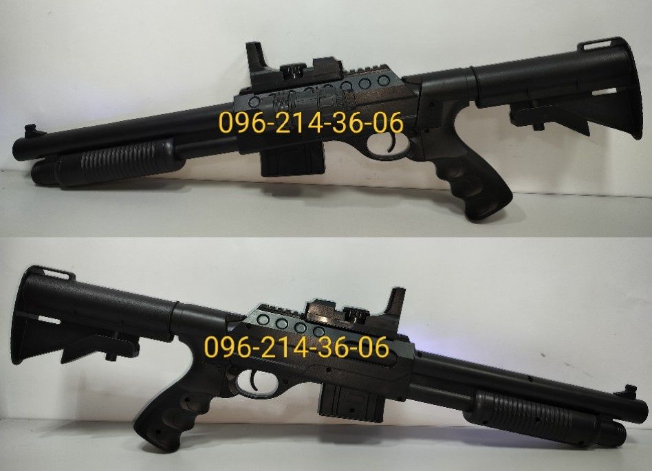 Детский дробовик ружье винчестер игрушка на пластиковых пульках фонарь