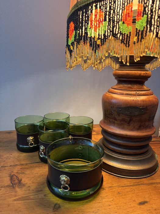 Vintage Copos de whisky e balde gelo