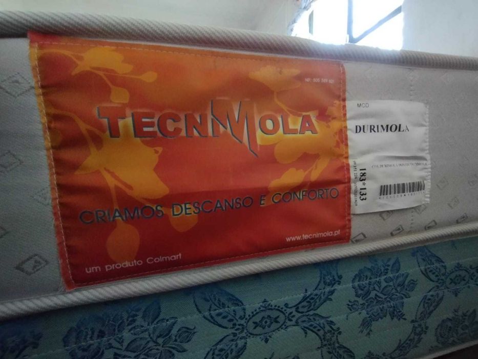 2 Colchões Casal TecniMola Branco 183 x 133 cm e Estampado Flores
