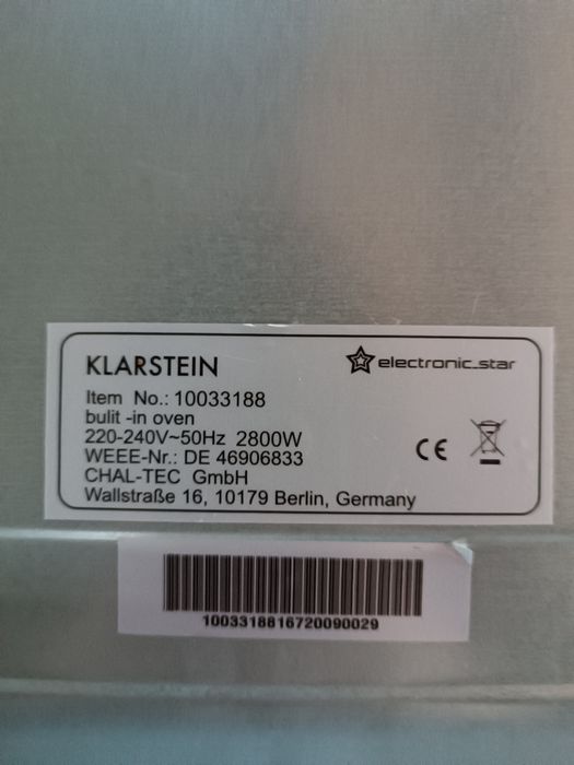 Pokrętła kurki do piekarnika Klarstein