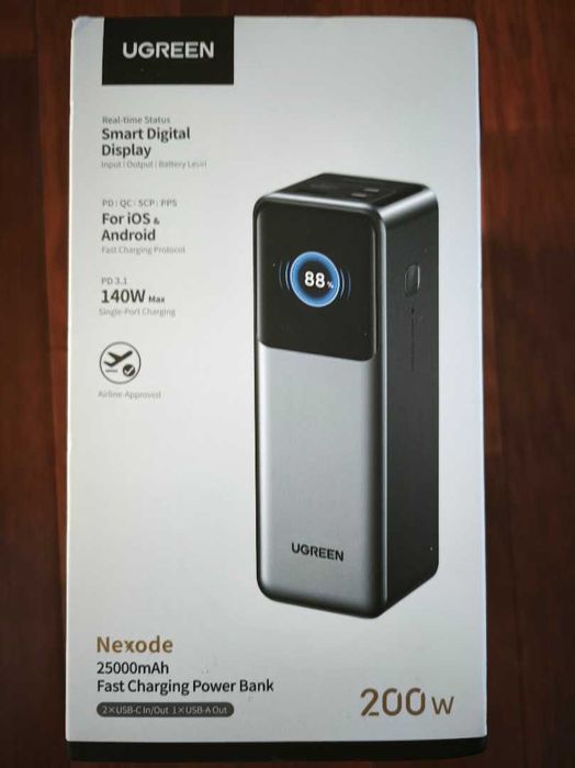 Павербанк Ugreen Nexode 200W 25000mAh PB722 для MacBook Pro