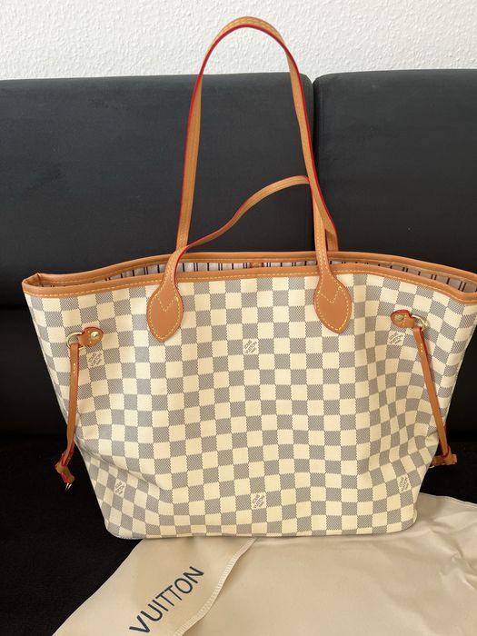 Torba z logo LV monogram neverfull damier azur