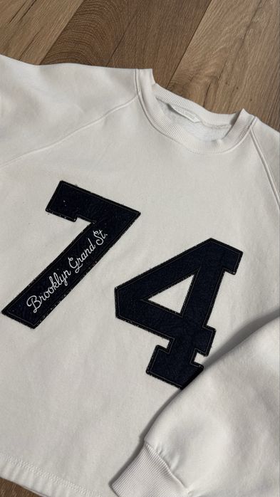 Zara bluza college biel ecru M