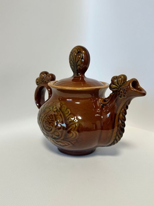 Керамічний чайник «Золотий півник» Васильківська майоліка