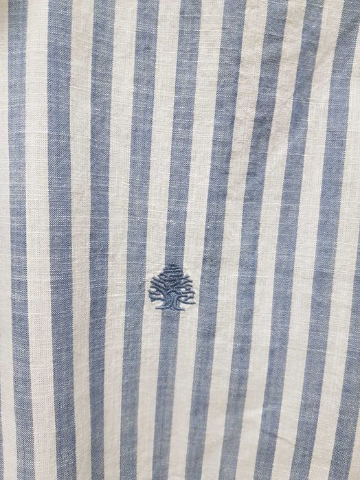 Camisa algodão linho Verão clássica azul e branca homem NOVA A ESTREAR